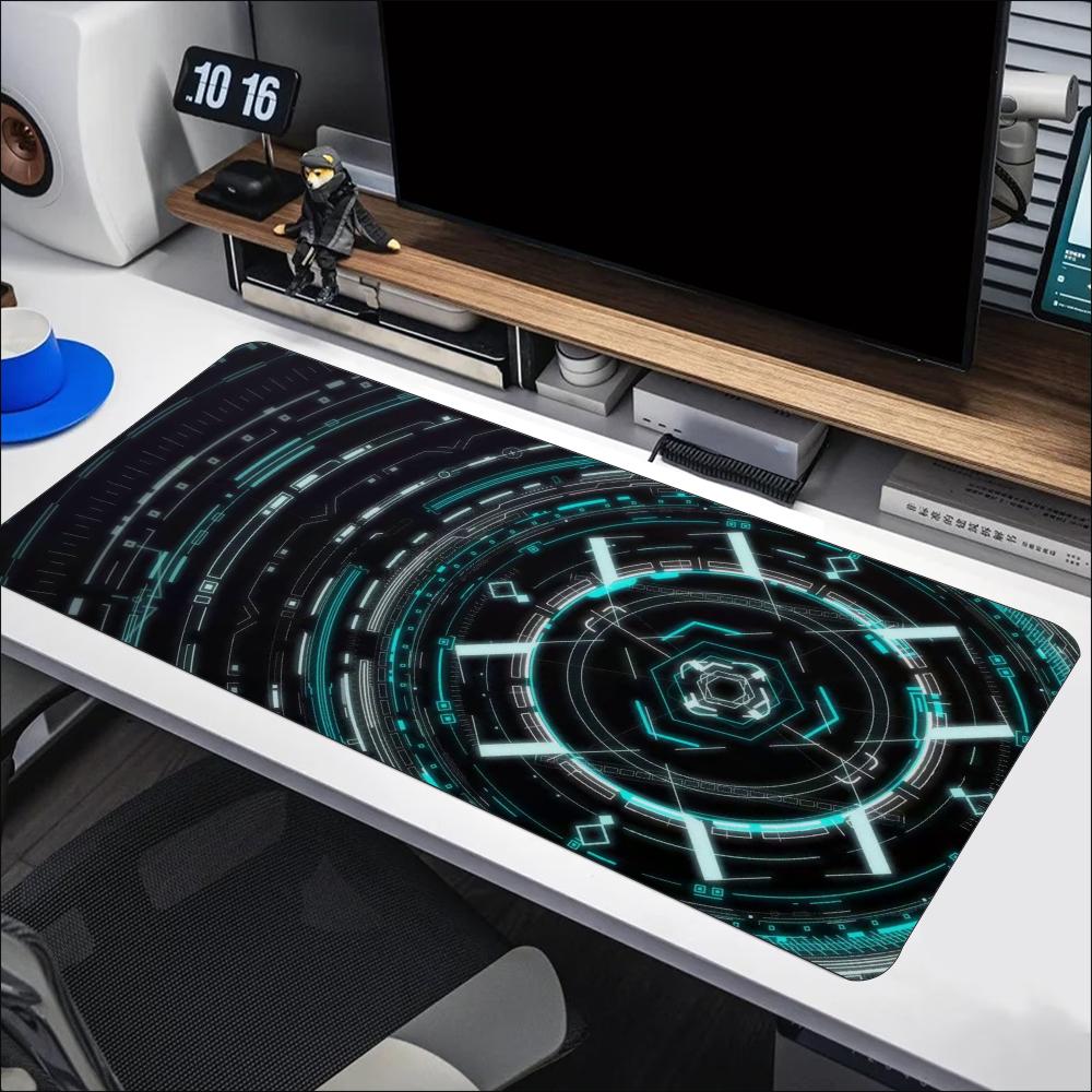 Office Tech Setup - Круглый коврик для мыши Blue Cyan
